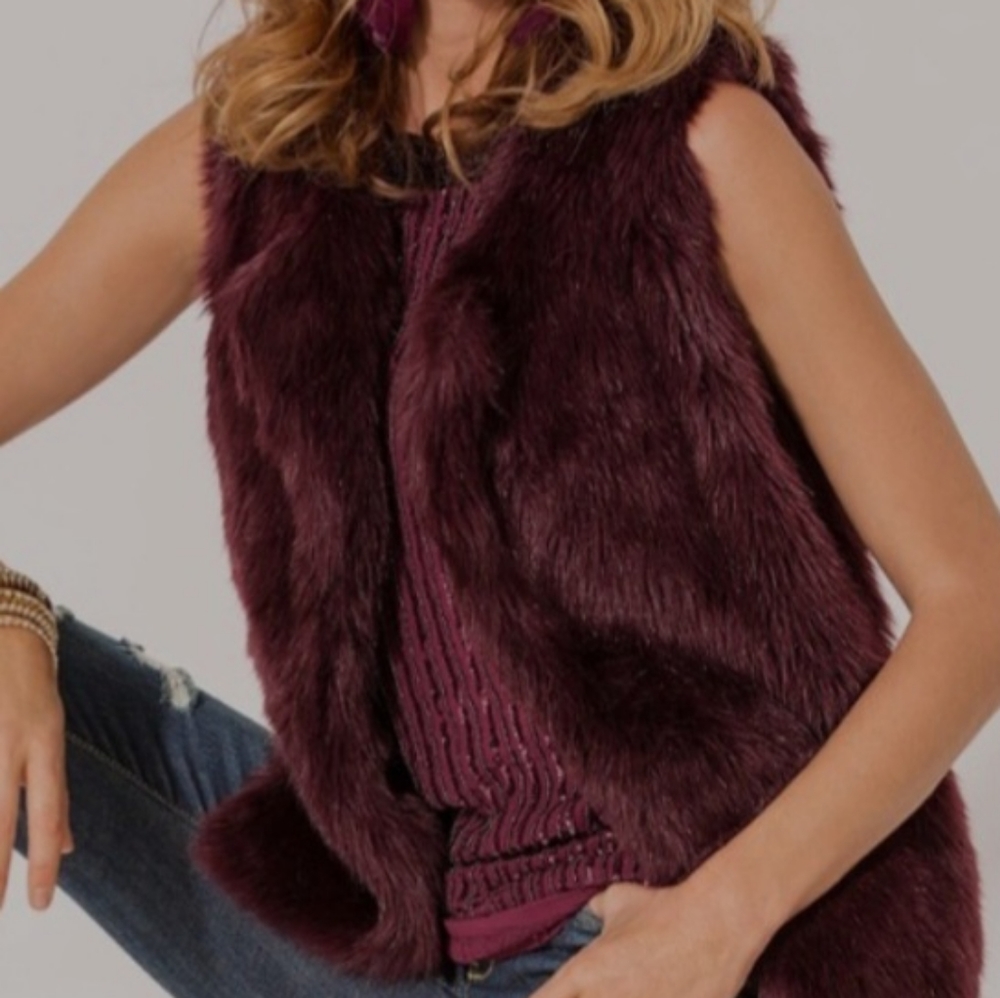 Boston Proper fur vest
